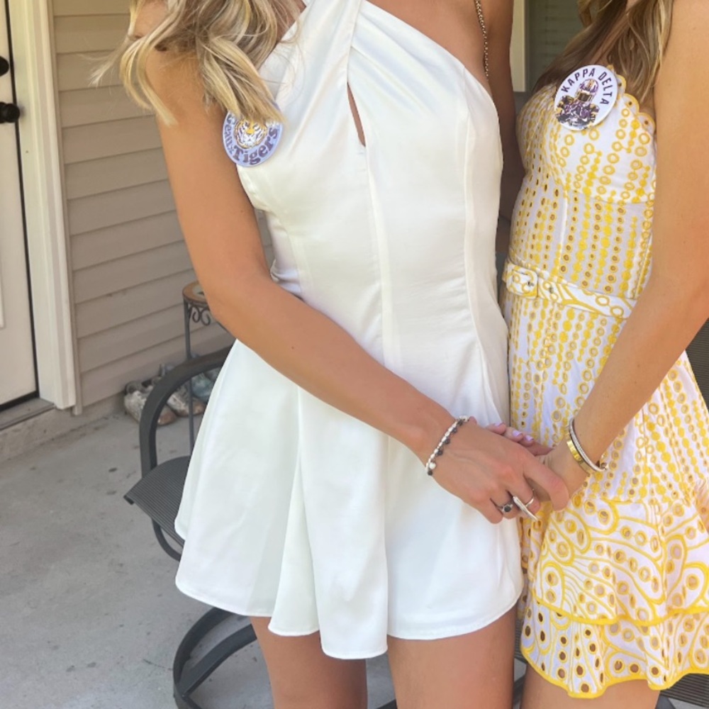 White halter romper
